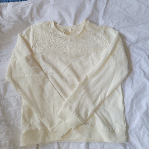 Cream sweatshirt with lace detail - Picture 1 of 4